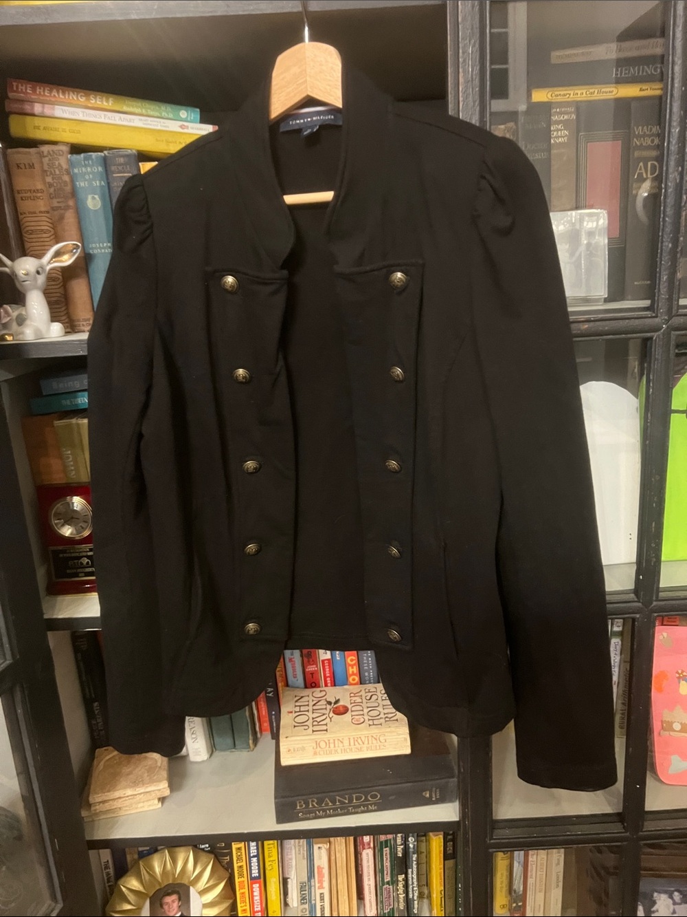 Tommy Hilfiger Black Double-Breasted Military Blazer